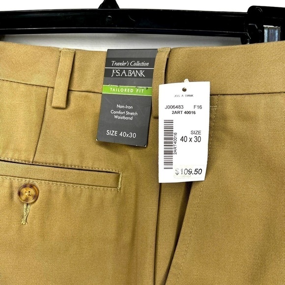 Jos. A. Bank Traveler’s Collection Tailored Fit Non-Iron Khaki Pants - Picture 11 of 14